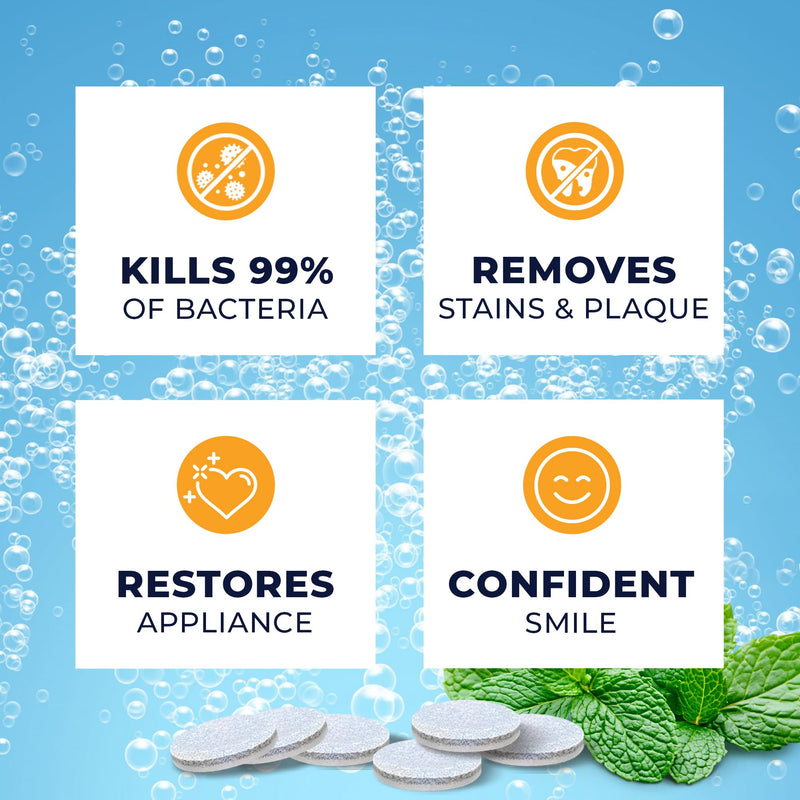 [Australia] - Retainer Cleaner Tablets 120 - Invisalign Cleaner - Denture Cleaner. Efferdent Retainer Cleaner Tablets, Night Guard, Mouth Guards, Aligners & Dental Appliance Cleaner - 4 Month Supply. 