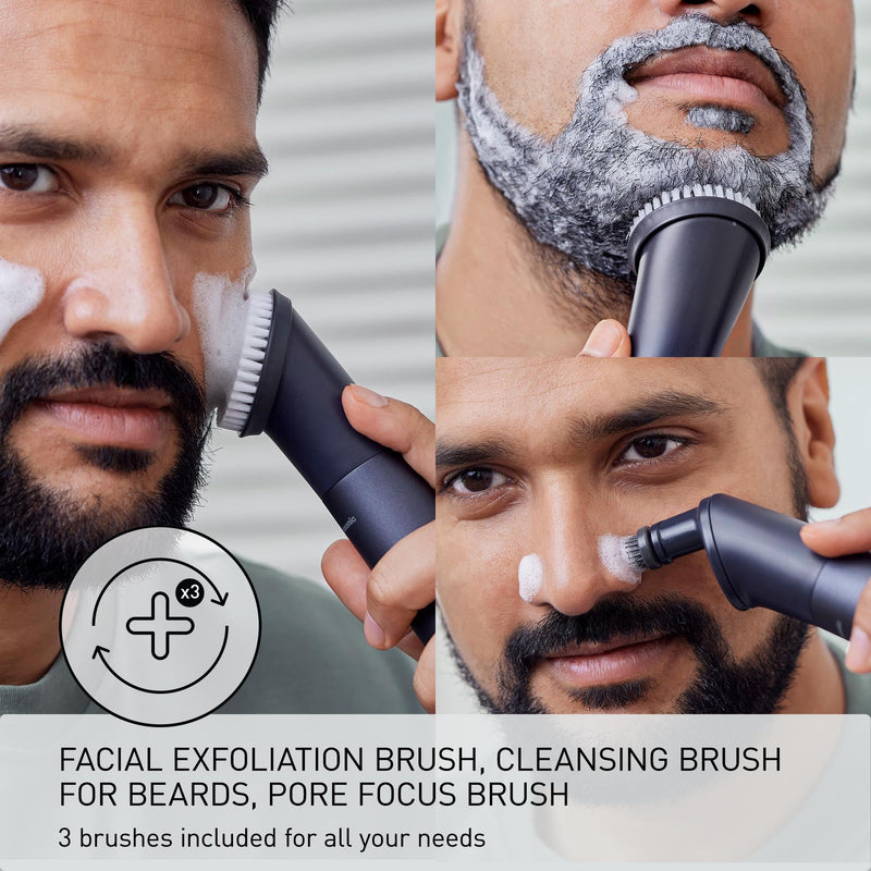 Panasonic MultiShape Facial Brush Head Attachment Kit, Includes 3 Brushes for Facial Exfoliation, Beard Cleansing, and Pore Cleansing, Add to MultiShape Grooming System - ER-CFB1-A Facial Brush Attachments