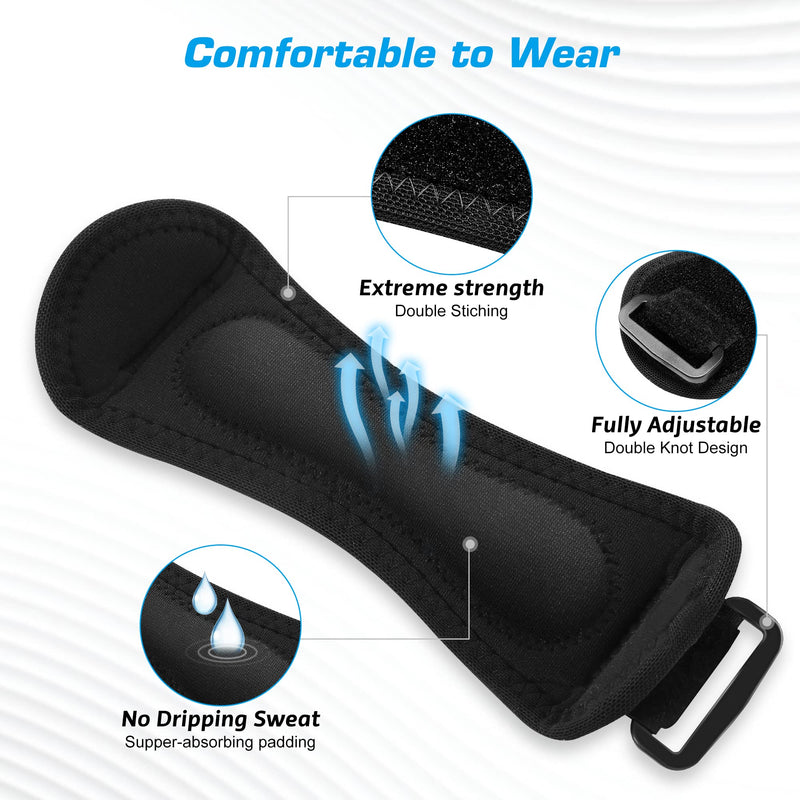IPOW 2 Pack XXL Plus Size Knee Pain Relief & Patella Stabilizer Knee Strap Brace Support for Hiking, Soccer, Basketball, Running, Jumpers Knee, Tennis, Tendonitis, Volleyball & Squats, Black Large