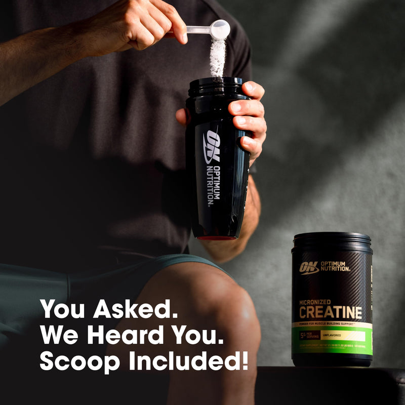 Optimum Nutrition Creatine, Micronized Creatine Monohydrate Powder, Supports Strength & Recovery, Banned Substance Tested, Unflavored, 5 g per Serving, 120 Servings | 5g Micronized Creatine Monohydrate Powder Per Serving, Supports Muscle Strength & Pow...