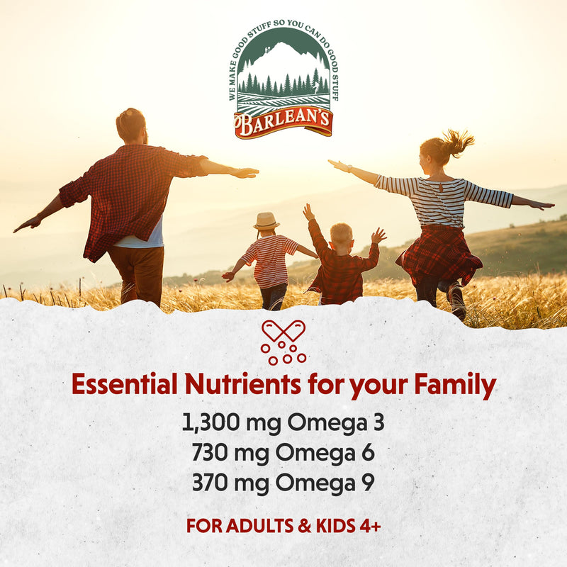 [Australia] - Barlean's Total Omega 3 Fish Oil Liquid Supplement, Orange Crème Flavored with Borage Oil and Flaxseed Oil, 2,400 mg of Omegas 3 6 9 EPA and DHA Plus GLA, 16 oz 16 Ounce (Pack of 1) 