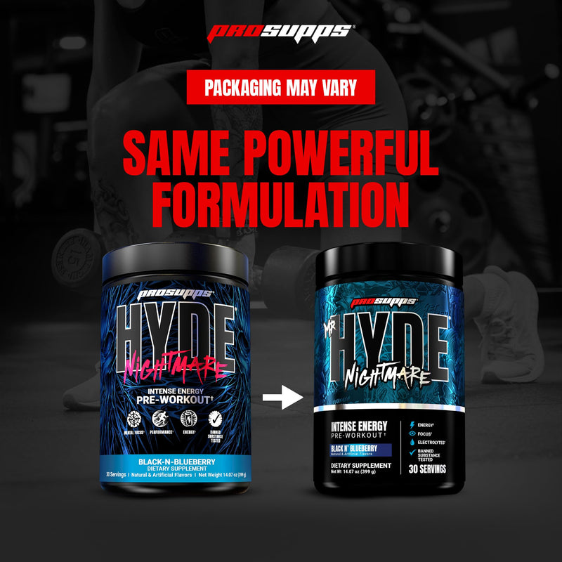 [Australia] - PROSUPPS Mr. Hyde Nightmare Pre Workout Powder with Caffeine & Beta Alanine - Preworkout for Intense Energy, Mental Focus & Performance - Gym & Fitness Supplements (Black N' Blueberry, 30 Servings) Black N' Blueberry 