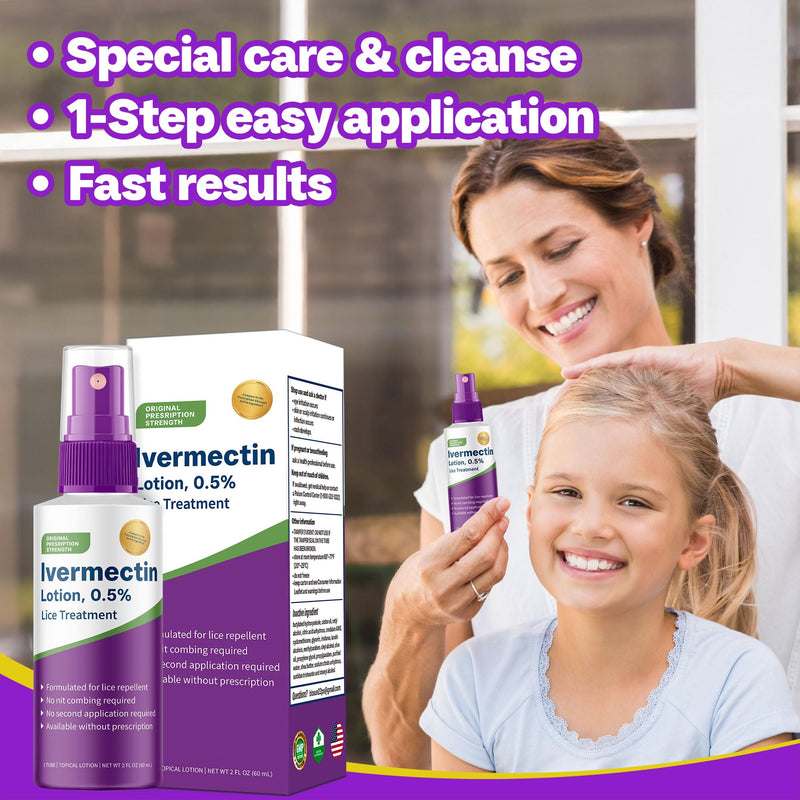 [Australia] - Ivermectin Lotion 0.5%, 2oz, Lice Treatment, No Head Combing Required, Just One Application Will Done 