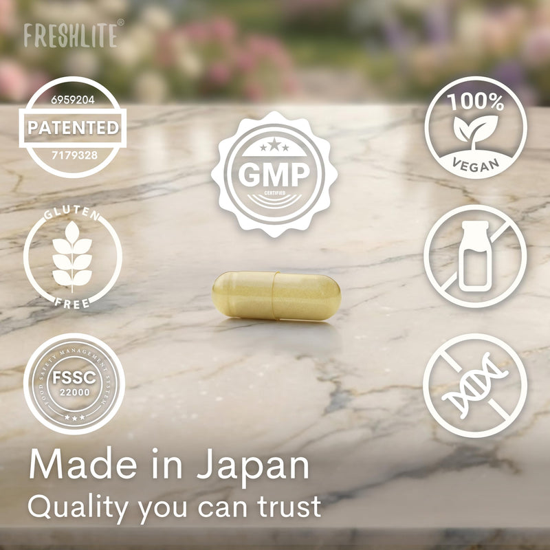 FRESHLITE 2,500mg Ceramide Supplement - Skin Hydration & Barrier Support - Radiant, Luminous Skin - with Vegan Postbiotics for Total Glow - DermaNexus™ 60 Vegan Capsules, Made in Japan 60 count (Pack of 1)