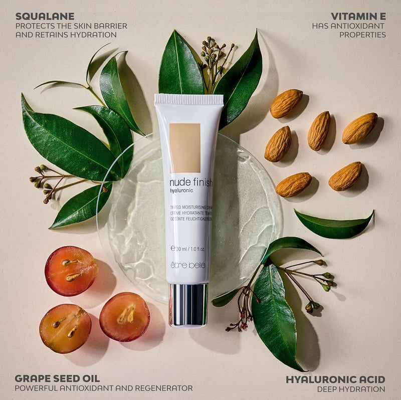 être belle Cosmetics Hyaluronic Tinted Moisturizing Cream, Skin Care for Women with Hyaluronic Acid, Vitamin E & Grape Seed Oil, Long Lasting, Natural Coverage, for All Skin Types, 30 mL