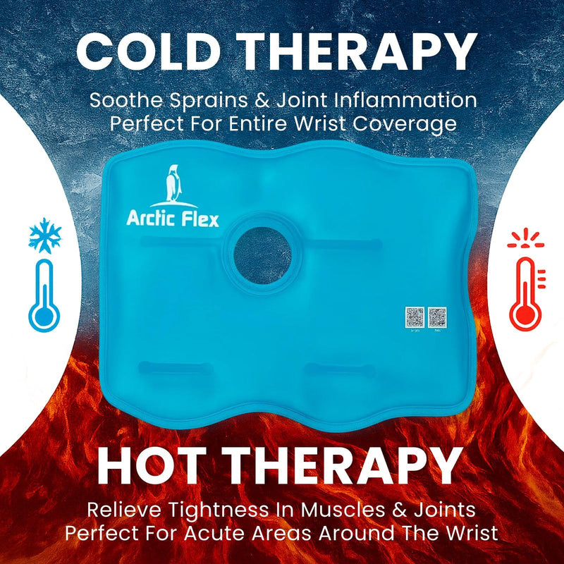 [Australia] - Wrist Ice Pack Wrap with Compression for Carpal Tunnel Relief - Hand Brace with Hot & Cold Therapy for Inflammation, Arthritis, Swelling & Post-Surgery (Gray) Gray 