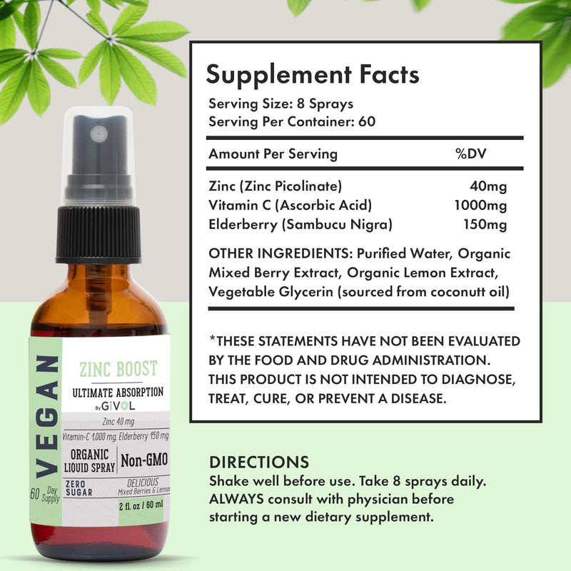 Tri Magnesium Complex - Magnesium Biglycinate, Citrate & Taurate Liquid Spray 300mg w/Raw Vitamin C and Organic ZINC Boost Mist 40mg (Extra Strength) - Sugar Free with VIT C and Elderberry Extract