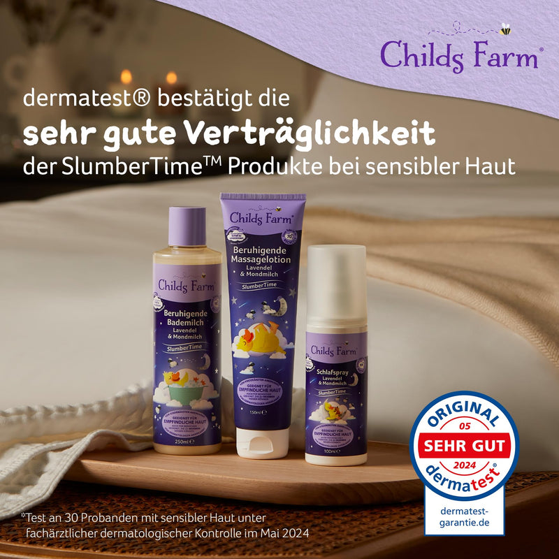 [Australia] - Childs Farm SlumberTime Soothing Massage Lotion Lavender and Moon Milk 150ml | Nourishing lotion for a bedtime massage on sensitive or eczema-prone newborns, babies and children's skin DE 