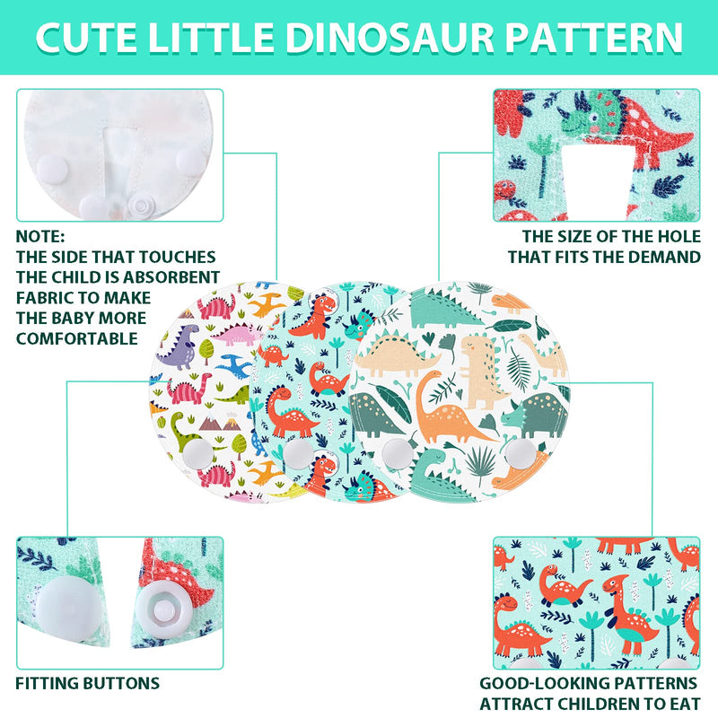 [Australia] - 18 Pack Feeding Tube Pads Button Pads Gtube Button Covers Reusable Button Pads g Tube Cutie Dinosaur Feeding Supplies for Kids Baby Breastfeeding Nursing Care Medium 