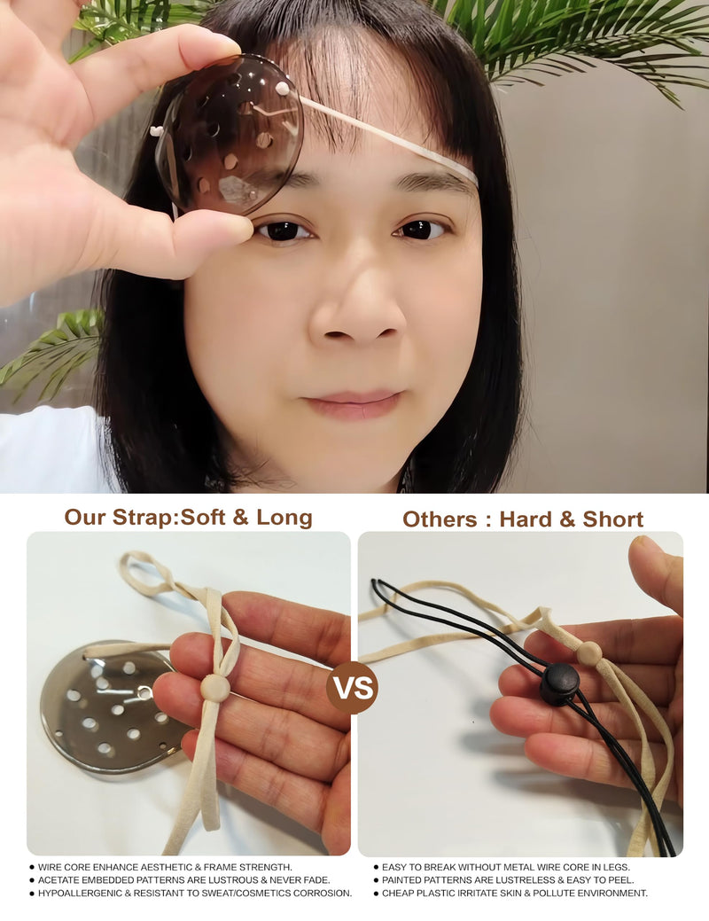 [Australia] - AMZVIO 2pcs Eye Shield After Cataract Surgery Dark Clear Eye Patch Plastic Guard with Black Elastic Strap for Adult Sleeping or Go Out,Reduce The Sensitivity of The Eyes to Light After Surgery(Brown) 