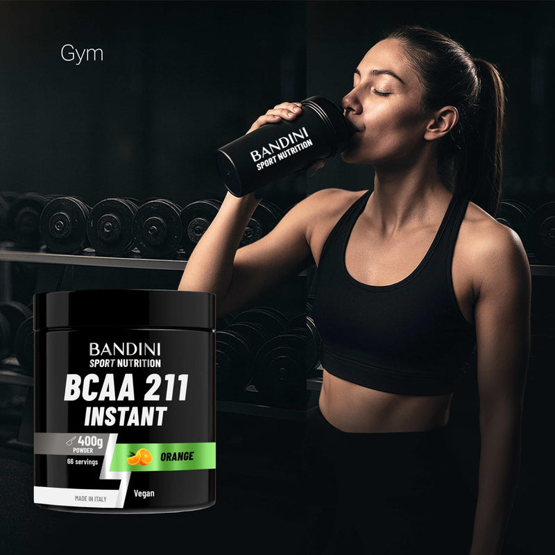 Bandini® BCAA 211 Powder 400g - 66 Servings - Branched Chain Amino Acids BCAAs 2:1:1 Supplement - Pre & Intra Workout, Recovery Energy Drink with L Leucine, L Isoleucine, L Valine - 100% Vegan, Orange 400g (pack of 1)