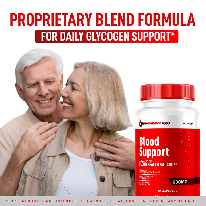 (2 Pack) True Balance Blood Support Pro Glycogen Capsules Maximum Strength, TrueBalancePro Pills Supplement Multivitamin All Natural Advanced Formula Daily Health & Wellness, 60 Capsules for 3 Months