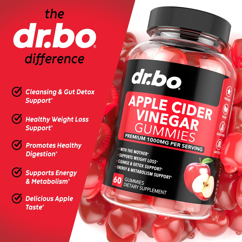 DR. BO ACV Gummies & Liver Kidney Cleanse - 1000MG Apple Cider Vinegar Gummies & Liver Cleanse Kidney Detox Capsules for Digestion, Gut Health, Cleansing, Detox, Flushing & Metabolism