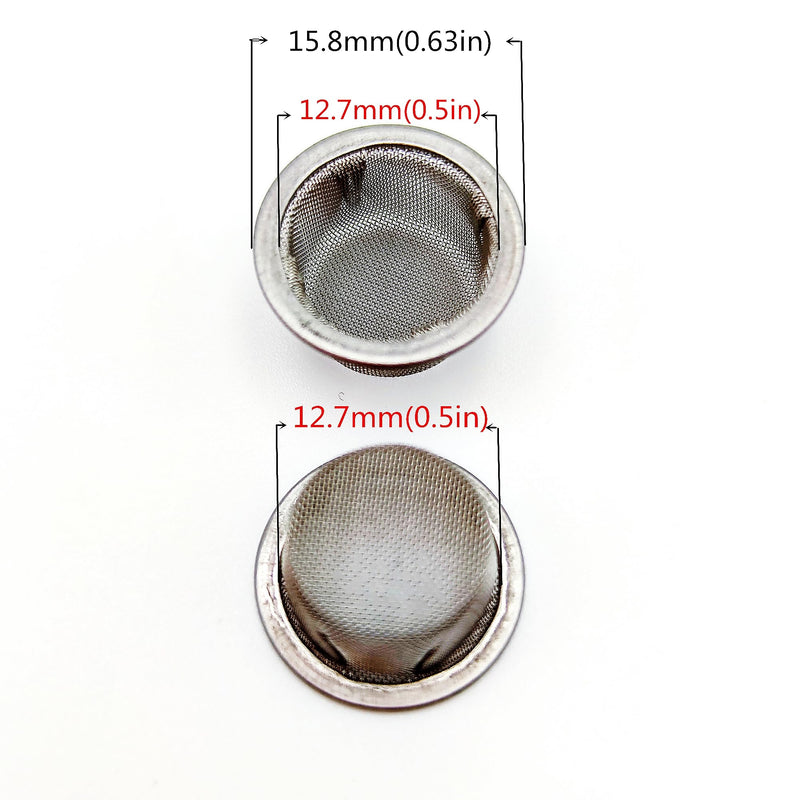 [Australia] - 50pcs Pipe Screens 1/2 Inch Premium 304 Stainless Steel, 0.5" Pipe Screen Filters with Metal Storage Box 0.5 Inch (Pack of 50) 