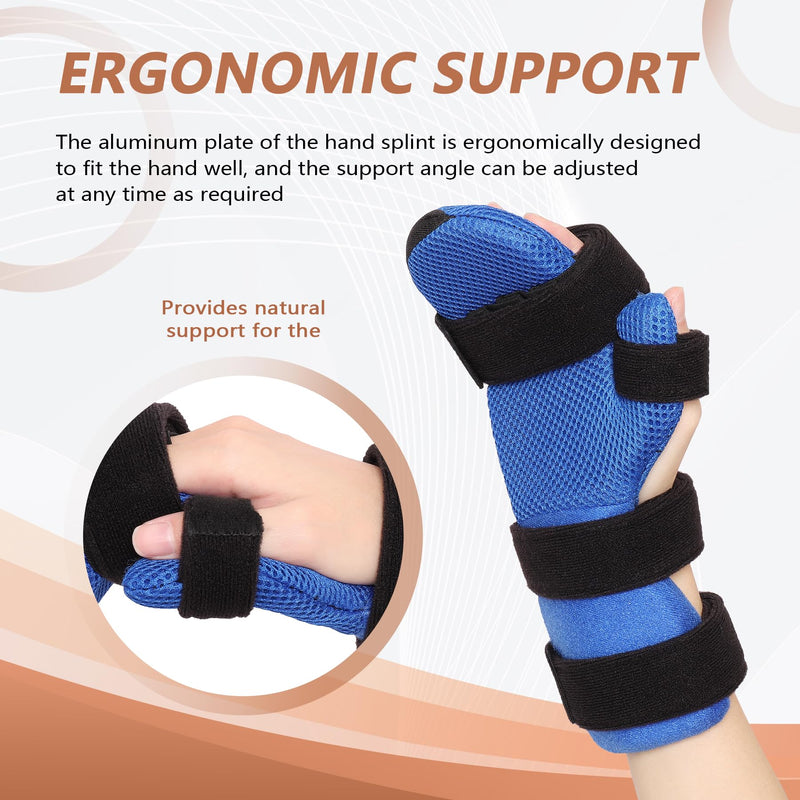 [Australia] - Resting Hand Splint, Night Sleeping Carpal Tunnel Wrist & Finger Splint, Stroke Hand Brace with Finger Support for Finger Contractures, Tendonitis, Arthritis, Fits Left and Right Hands, L Version 3 updated MESH Mesh-L 