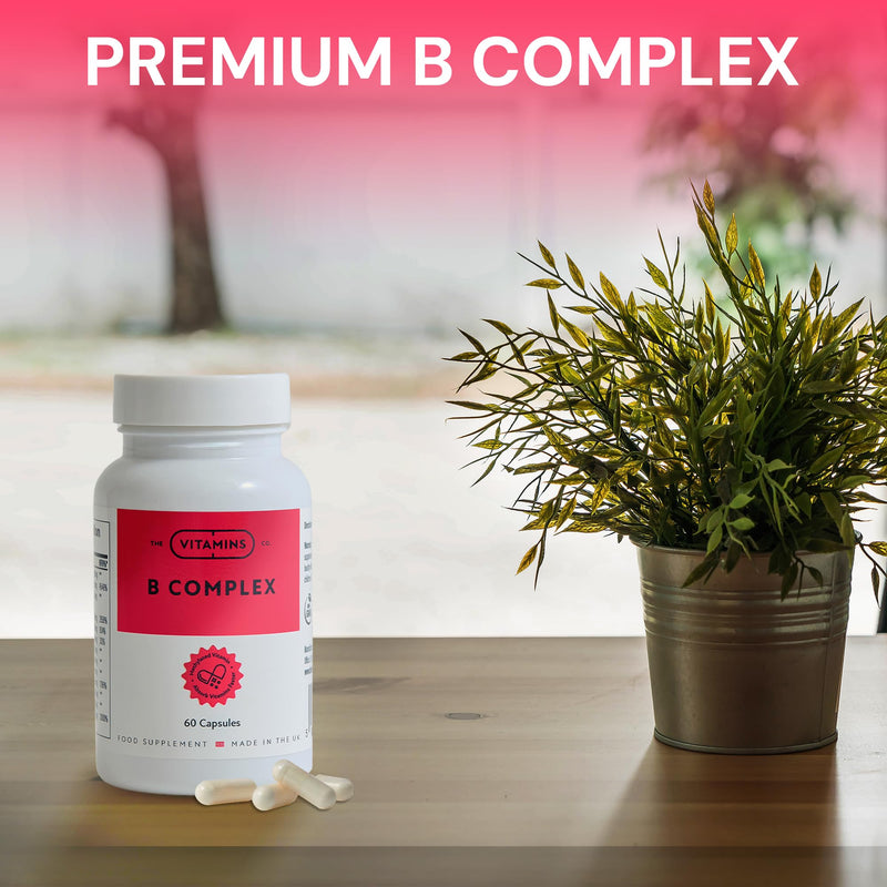 Vitamin B Complex Capsules | B12 B6 B1 Biotin Folate & Nicotinamide | Sugar Free Food Supplement | GMP Certified
