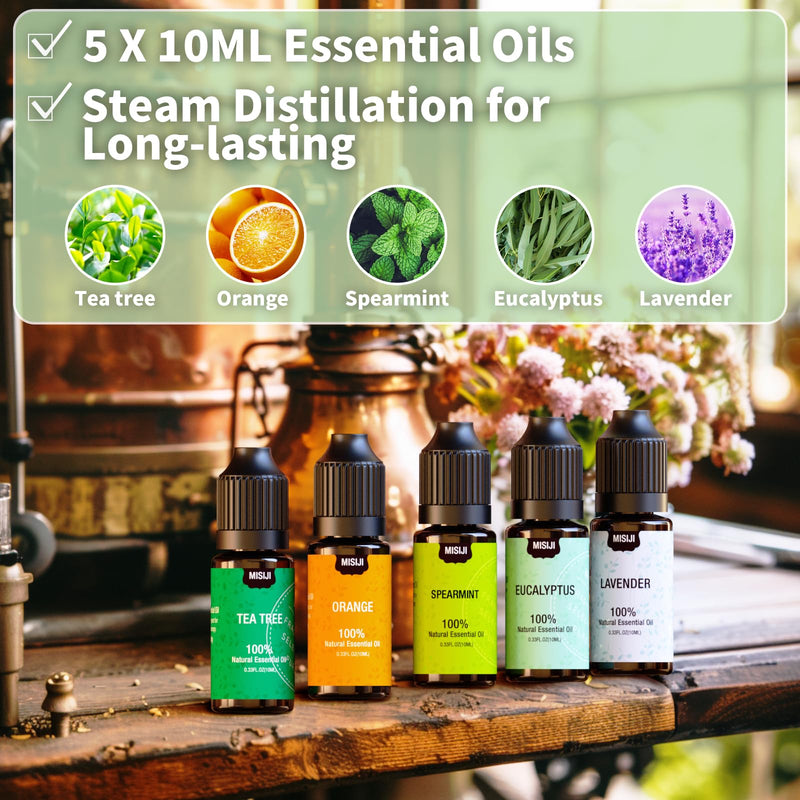 [Australia] - Essential Oils Set Top 5 Aromatherapy-Essential Oils for Diffuser for Home,Air Freshening Diffuser Oils Scents for aromatherapy,Laundry,Candle&Soap Making,Humidifiers 5 X 10ML Daily Essential 