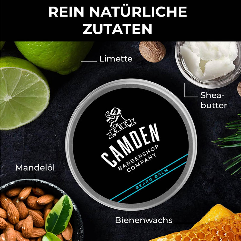 [Australia] - Camden Barbershop Company Deluxe Beard Care Set - Including Beard Oil, Beard Wax, Beard Brush & Beard Comb - 100% Natural - Gift Set for Men Beard Care Set 