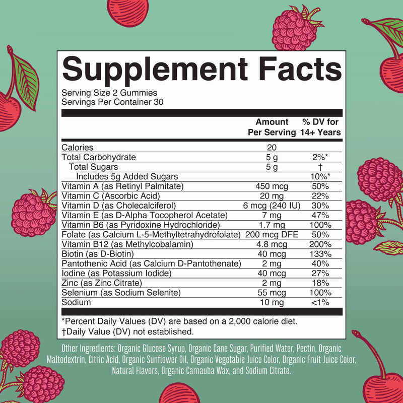 MARYRUTH'S Multivitamin Gummies for Women (Cherry & Raspberry) & Iron Liquid Supplement (Berry) | Clean Label Project Verified® | USDA Organic, Vegan, Non-GMO | Beauty, Immunity & Overall Health