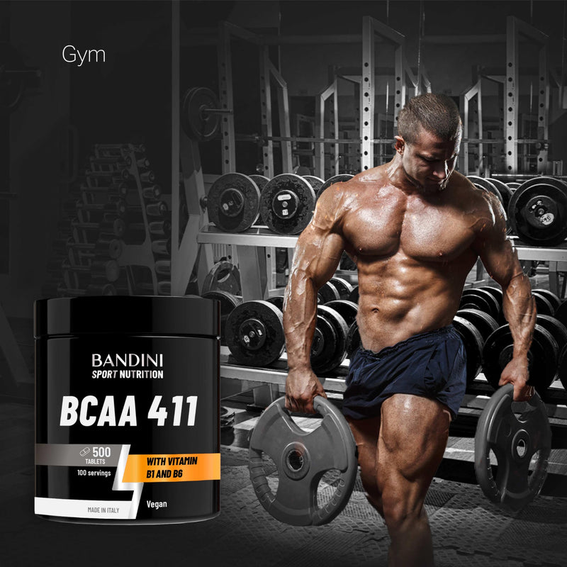 BANDINI® BCAA 4.1.1 500 Tablets - Branched Chain Amino acids BCAAs 4 1 1 | L-Leucine, L-Isoleucine, L-Valine with Vitamin B1 and B6-100% Vegan | Pre and Post Workout Food Supplement - No additives 500 count (Pack of 1)