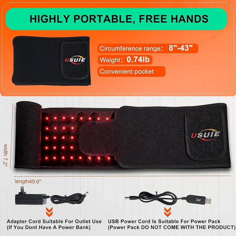 Red Light Therapy Belt, Infrared Light Therapy Wrap Red Light Therapy Device for Body with Timer for Women Men Gift