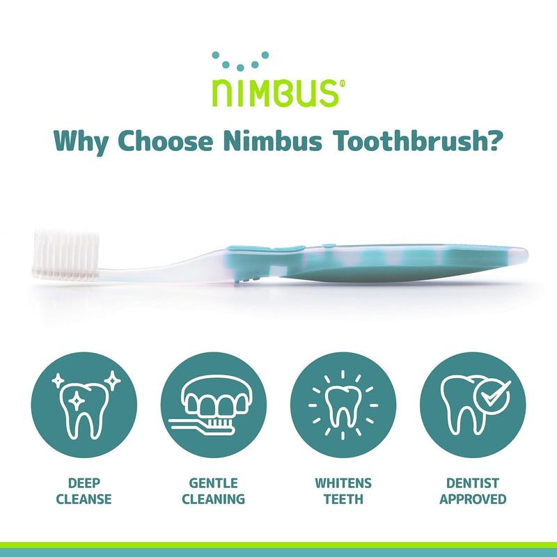 [Australia] - NIMBUS Extra Soft Toothbrushes (Regular Size Head), Periodontist Design Tapered Bristles for Sensitive Teeth & Receding Gums (5 Pack, Colors May Vary) 