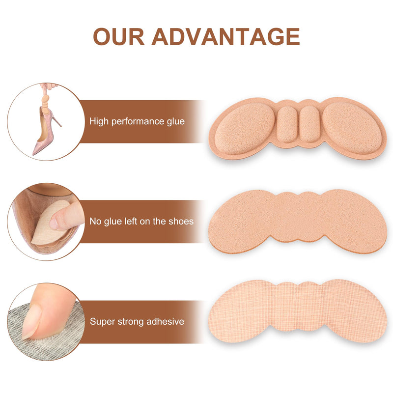 [Australia] - Heel Pads for Shoes That are Too Big, 4 Pairs Foamed Cotton Heel Cushions for Pain Relief & Tighter Fit, Filler Improved Shoe Fit and Comfort (Rosybrown+black) Rosybrown+black 