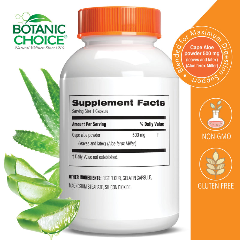 [Australia] - Aloe Vera- Leaf and Latex, Digestive, Liver, Stomach health-Contains Amino Acids, Vitamins, Minerals, Enzymes- 500mg-Gluten Free, Non-GMO-180 capsules 180 Count (Pack of 1) 