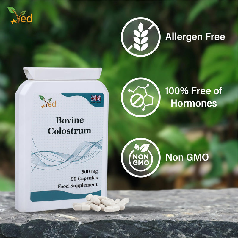Bovine Colostrum Supplement | Support Immune System and Muscle Growth | 500 Mg X90 Capsules.