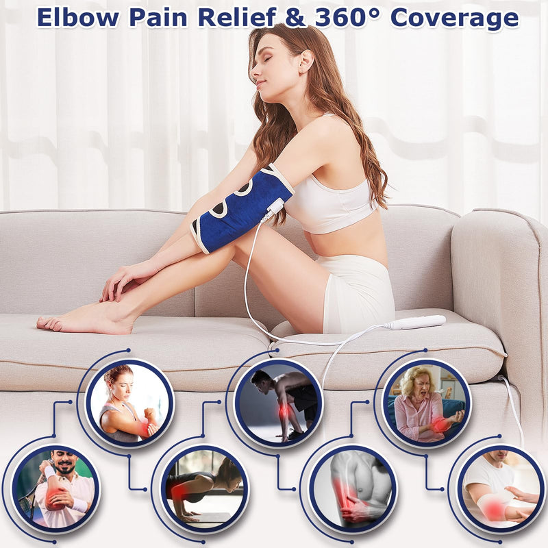 [Australia] - CAMECO 1 PACK Heated Elbow Brace for Tendonitis and Tennis Elbow, Arm Heating Pad Wrap for Arthritis Bursitis, Joint Pain Relief, Heating Pad for Forearm, 86℉ - 158℉, 10-90min Auto-Off One Size 