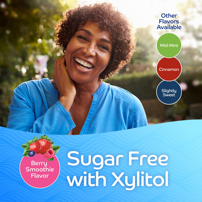 [Australia] - Oracoat XyliMelts for Dry Mouth Night Time or Day - Moisturizing Dry Mouth Adhering Discs, Sugar Free with Xylitol, 40 Count, Berry Smoothie Flavor, 8-Hour Relief 