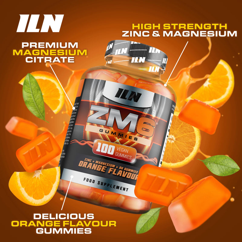 ZM6 – High Strength Zinc and Magnesium Gummies – 100 Vegan Gummies (Orange Flavour) – Supplement for Men and Women - Zinc Citrate and Magnesium Citrate 100 count (Pack of 1)