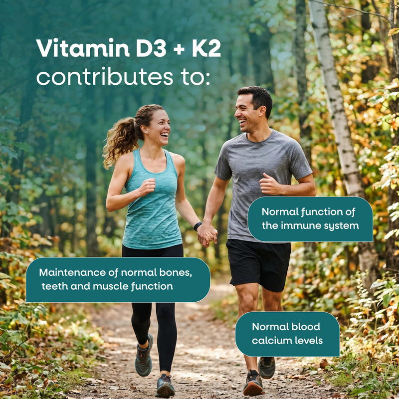 Vegetology Vegan Vitamin D3 K2 4000 IU - Plant-Based Vitamin D Tablets with K2 MK7 75μg - Bone, Muscle & Immune Support - 60 Tablets