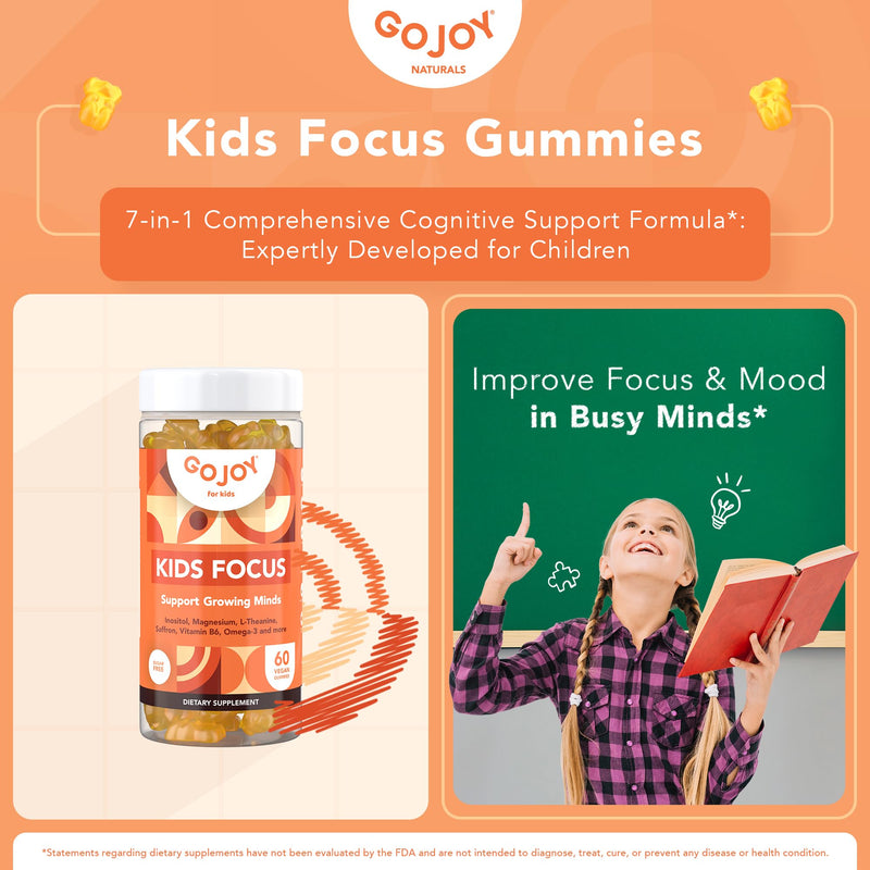 GOJOY NATURALS Kids Focus + Choline & DHA Gummies Bundle - Support for Growing Minds