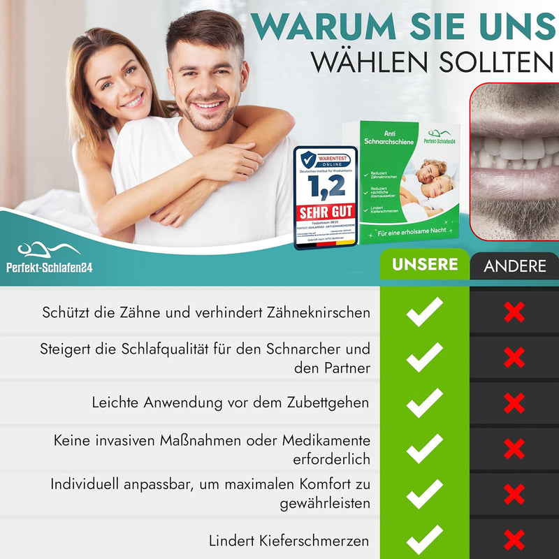 [Australia] - Premium bite splint against bruxism - snoring splint against snoring - anti-snoring mouthpiece - BPA & latex free - mouthpiece with storage box - dental splint, protects tooth enamel (Soft1) Soft 