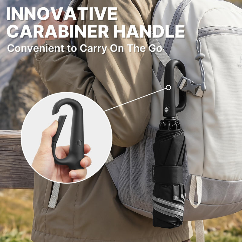 G4Free 62 Inch Large Golf Umbrella & 46inch Umbrella with Carabiner Handle, Windproof for Rain Double Canopy Automatic Open Close.