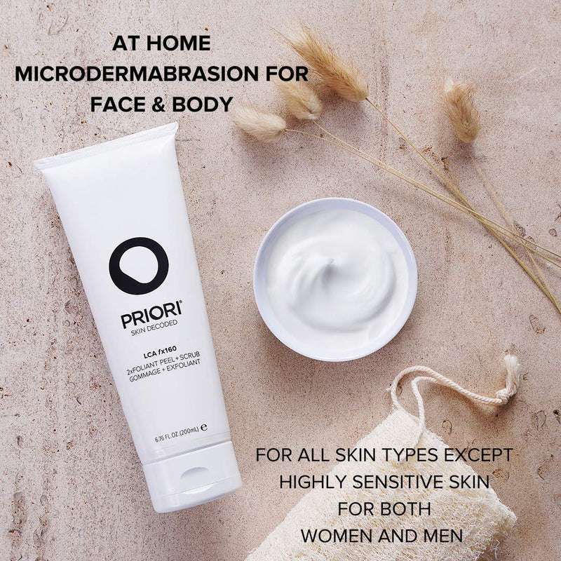 Skincare Peel and Scrub for Face and Body - Lactic Acid Retinol Vitamin C, E At-Home Microdermabrasion Anti-Irritant Dermatologist Tested