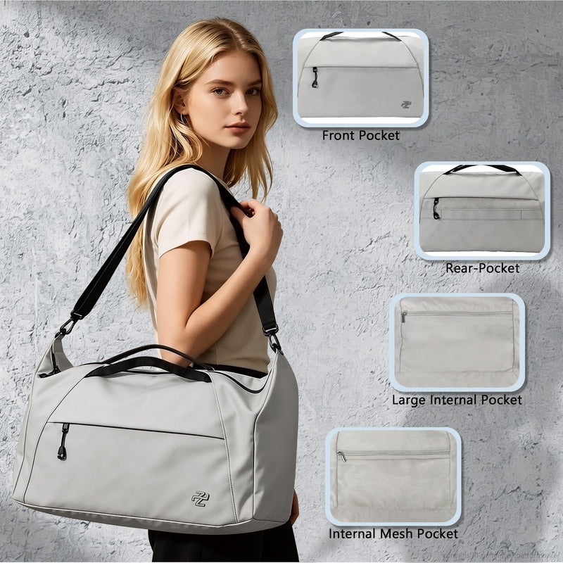 Travel Duffel bag, Crossbody Gym Tote, Weekender Overnight Bag for Unisex | Foldable Lightweight, Waterproof, Soft & Durable with Crease-Resistant Fabric, Back Luggage Sleeve, Multi-Purpose Travel bag