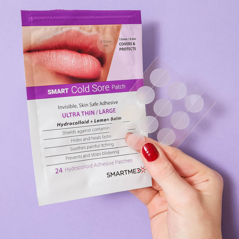 [Australia] - Smart Cold Sore Treatment Patch - Large 15mm Soothe Itching and Burning - Skin Safe Adhesive Thin with Lemon Balm 