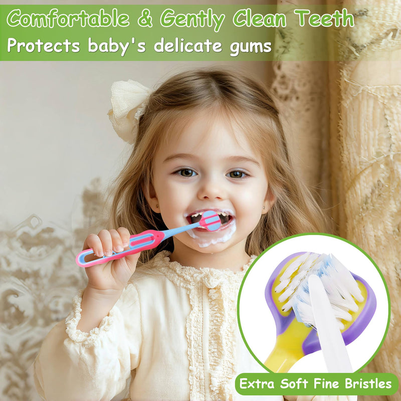 [Australia] - Toddler Toothbrush 8 Pack, Soft Baby Toothbrush Efficient 3 Sided Kids Tooth Brush for Ages 1-12 Years, Infant Training Tooth Brush Complete Tooth and Gum Care, Easy to Grip(Patent) 
