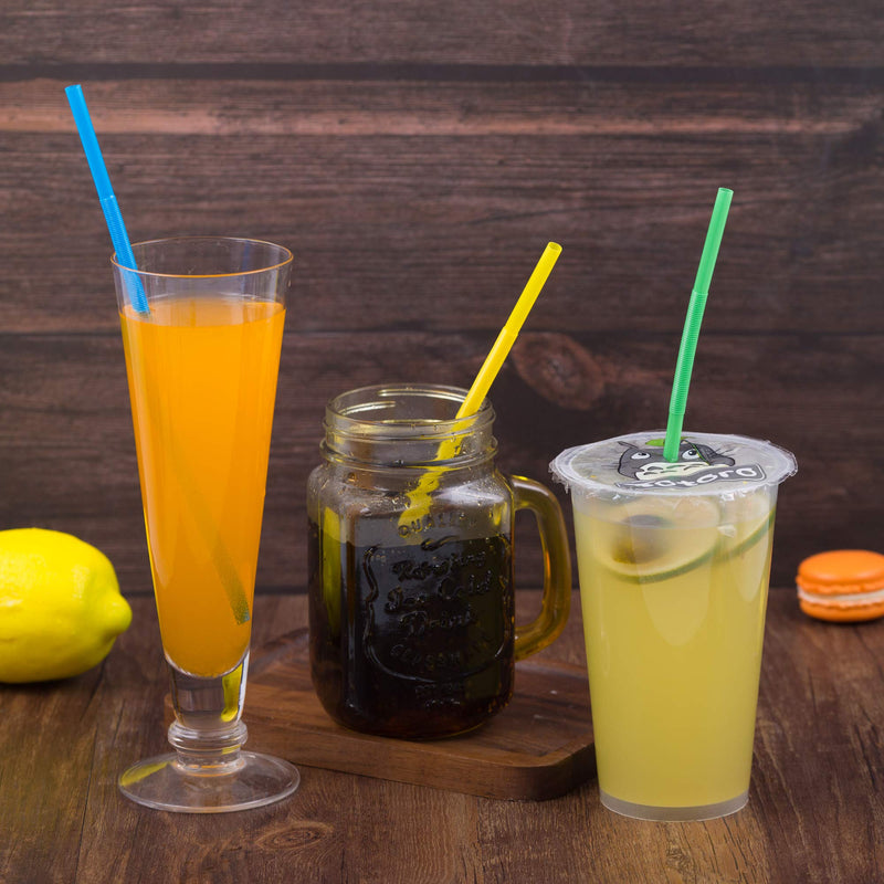 [Australia] - 300 Pcs Colorful Flexible Plastic Straws, BPA-Free Disposable Bendy Straws, 10.2" Long and 0.23'' Diameter Multicolor 