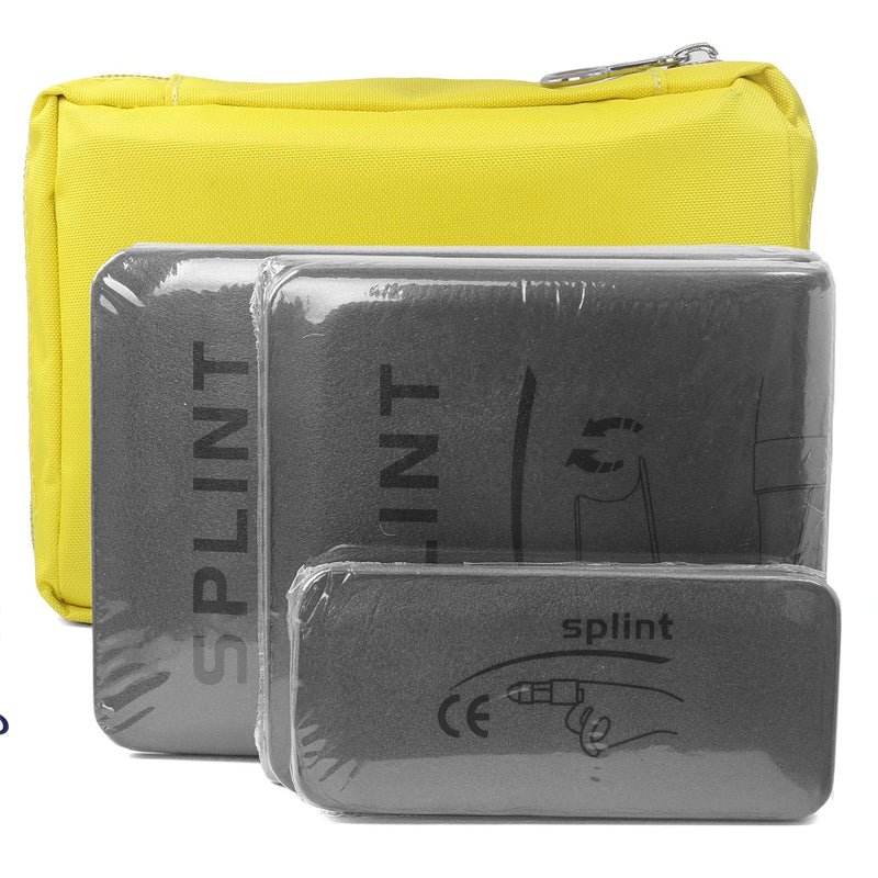Splints: 3-Size Pack Made for Finger Neck, Leg, Knee, Foot, Wrist, Hand, Arm Injuries with a Handbag (Grey) Grey