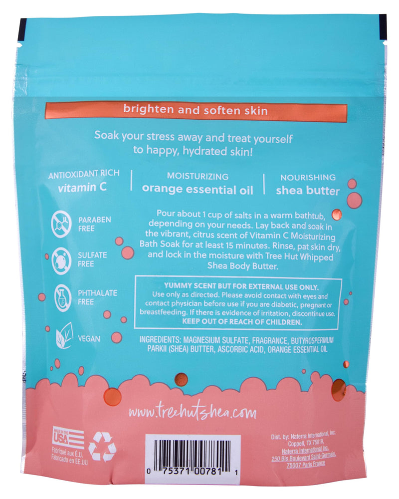 Tree Hut Brightening Bath Soak, Vitamin C, 16 oz | Moisturizing Bath Soak with Vitamin C, Orange Essential Oil & Shea Butter, Helps Nourish, Soften & Tone Skin 16 Ounce (Pack of 1)