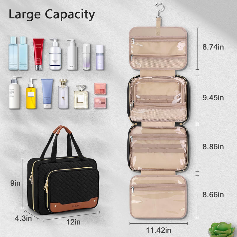Toiletry Bag with Jewelry Organizer Compartment + Large Weekender Bag for Women with Shoe Compartment