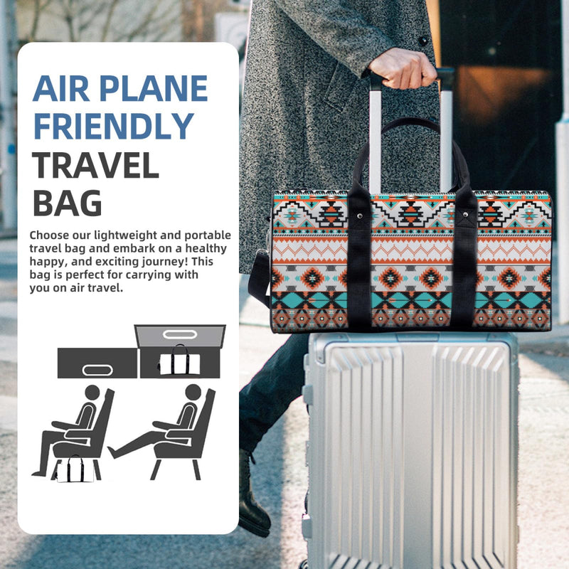Travel Duffle Bag Large Capacity Personal Item with Adjustable Strap Lightweight Weekender Bag Overnight Bag Gym Bag Aztec Style Pattern Aztec Style Pattern 2