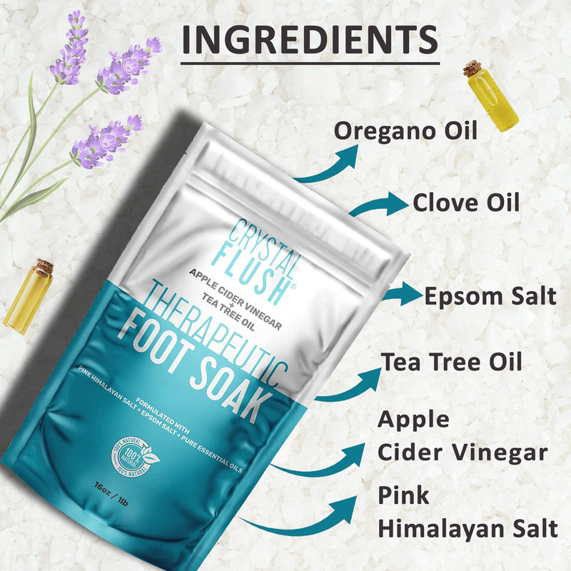 [Australia] - Foot Soak with Apple Cider Vinegar, Tea Tree Oil & Pink Himalayan Salt – Deodorizes 16 oz - Discover More About Our Complete 2-Step Anti-Fungal Solution & Related Skincare Tips by Visiting us Online 