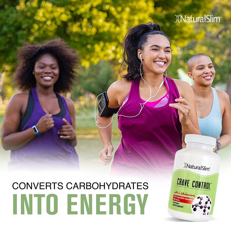 [Australia] - NaturalSlim Crave Control Appetite and Craving Suppressant Supplement - Natural Hunger Suppressant with L glutamine & Thiamine B Complex for Energy & Metabolism Booster - 180 Capsules 