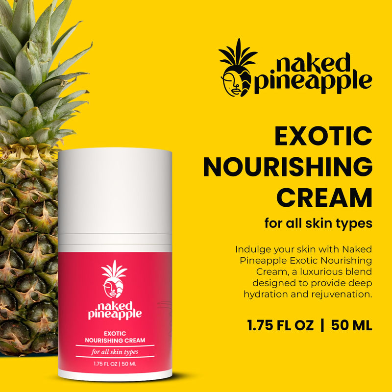 Exotic Nourishing Cream - Face Moisturizer - 2 oz Jar | Contains Pineapple Enzymes and Vitamin C, Deeply Moisturizes Skin, Helps Improve Elasticity and Smooth Skin Texture