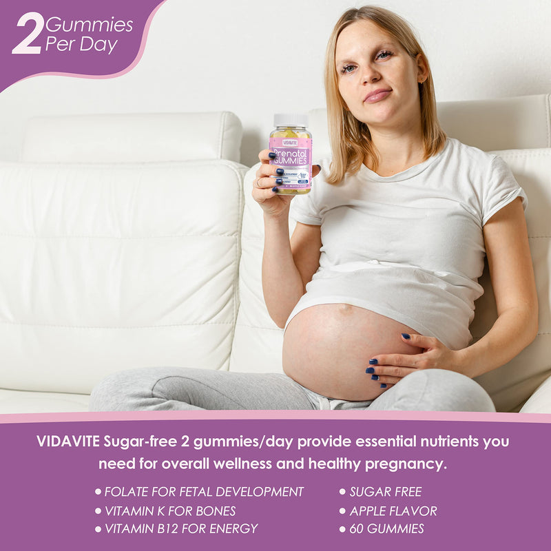 VIDAVITE Bundle of Sugar Free Prenatal Gummies + Sugar-Free Fruit and Veggie Gummies