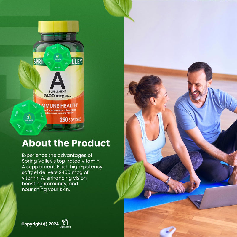 [Australia] - Vitamin A Supplement 2400 mcg, 250 Softgels with Bundle Exclusive Vitamins & Minerals - A to Z - Better Ligth&Spring Guide 